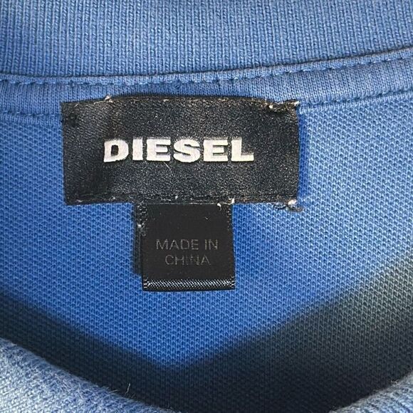 Vintage Y2K Diesel Faded Blue Polo Golf Shirt size L Large - Picture 5 of 10